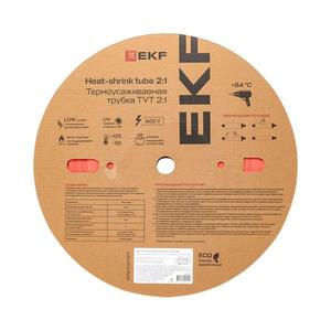 Трубка термоусадочная ТУТ нг 10/5 красн. (уп.100м) EKF tut-10-r