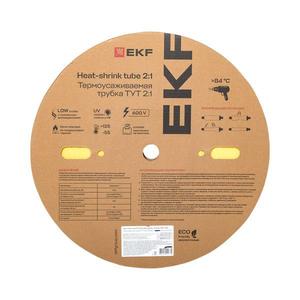 Трубка термоусадочная ТУТ нг 10/5 желт. (уп.100м) EKF tut-10-y