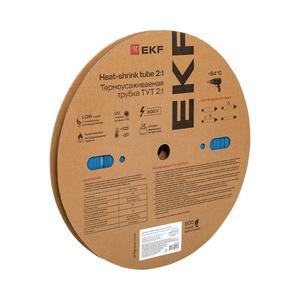 Трубка термоусадочная ТУТ нг 12/6 син. (уп.100м) EKF tut-12-g