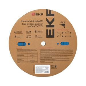 Трубка термоусадочная ТУТ нг 12/6 син. (уп.100м) EKF tut-12-g