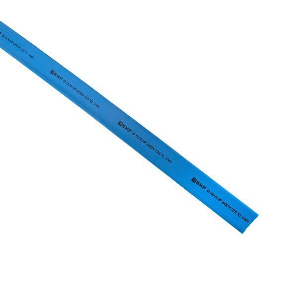 Трубка термоусадочная ТУТ нг 12/6 син. (уп.100м) EKF tut-12-g