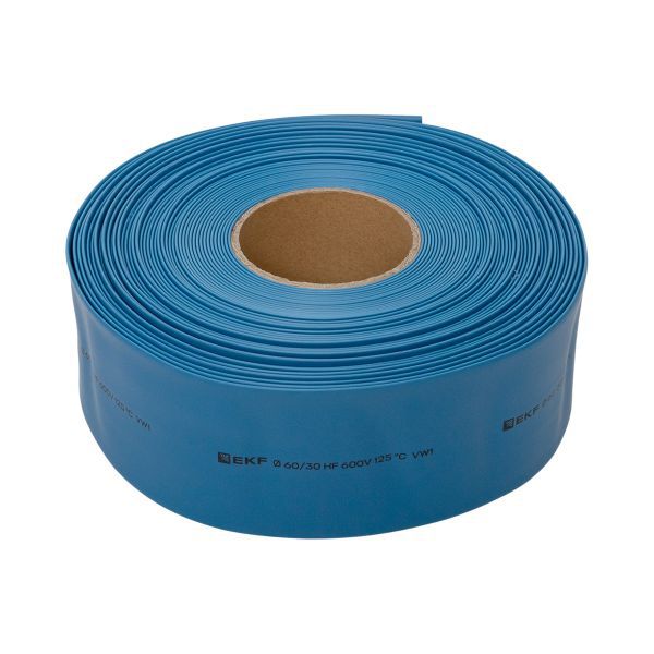 Трубка термоусадочная ТУТ нг 120/60 син. PROxima (уп.25м) EKF tut-120-g