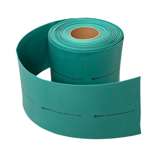 Трубка термоусадочная ТУТ нг 120/60 зел. PROxima (уп.25м) EKF tut-120-j