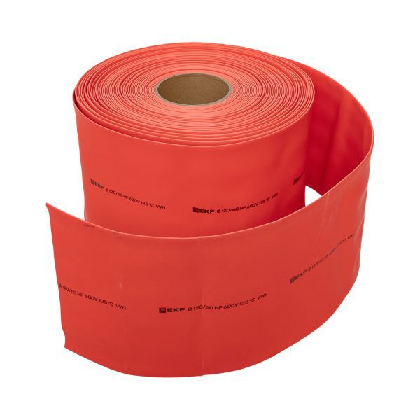 Трубка термоусадочная ТУТ нг 120/60 красн. PROxima (уп.25м) EKF tut-120-r