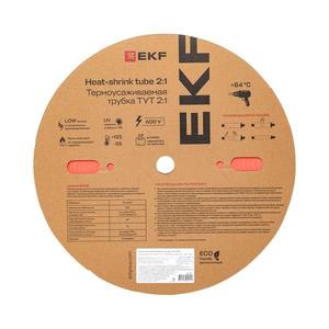 Трубка термоусадочная ТУТ нг 16/8 красн. (уп.100м) EKF tut-16-r