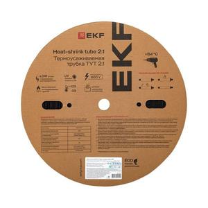 Трубка термоусадочная ТУТ нг 2/1 черн. (уп.200м) EKF tut-2-b