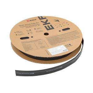 Трубка термоусадочная ТУТ нг 25/12.5 черн. PROxima (уп.50м) EKF tut-25-b