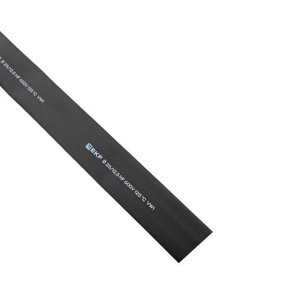 Трубка термоусадочная ТУТ нг 25/12.5 черн. PROxima (уп.50м) EKF tut-25-b