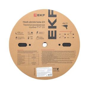 Трубка термоусадочная ТУТ нг 25/12.5 черн. PROxima (уп.50м) EKF tut-25-b