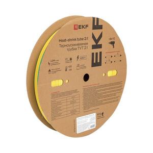 Трубка термоусадочная ТУТ нг 25/12.5 желт./зел. PROxima (уп.50м) EKF tut-25-yg