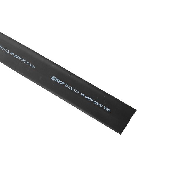 Трубка термоусадочная ТУТ нг 35/17.5 черн. PROxima (уп.50м) EKF tut-35-b