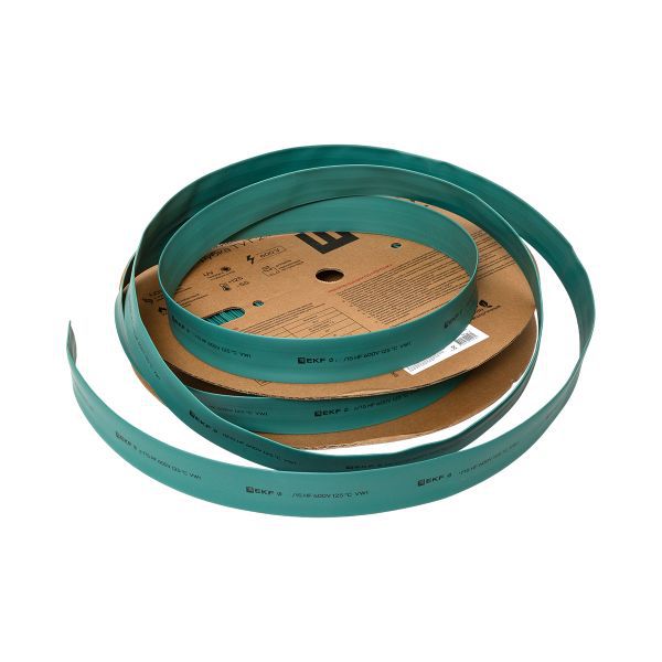 Трубка термоусадочная ТУТ нг 40/20 зел. (уп.50м) EKF tut-40-j