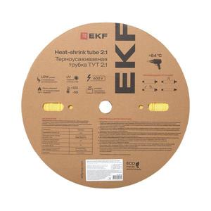 Трубка термоусадочная ТУТ нг 40/20 желт./зел. (уп.50м) EKF tut-40-yg
