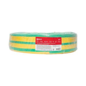 Трубка термоусадочная ТУТ нг 50/25 желт./зел. (уп.50м) EKF tut-50-yg