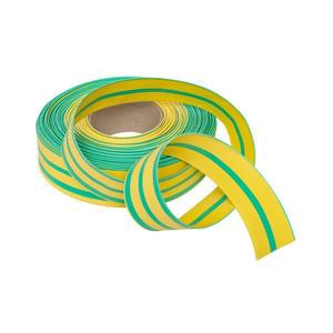 Трубка термоусадочная ТУТ нг 50/25 желт./зел. (уп.50м) EKF tut-50-yg
