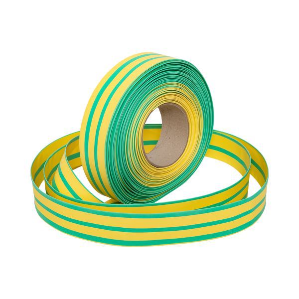Трубка термоусадочная ТУТ нг 50/25 желт./зел. (уп.50м) EKF tut-50-yg
