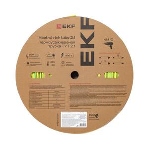 Трубка термоусадочная ТУТ нг 6/3 желт./зел. (уп.100м) EKF tut-6-yg