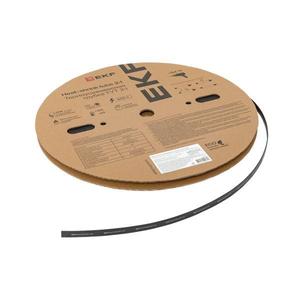 Трубка термоусадочная ТУТ нг 8/4 черн. (уп.100м) EKF tut-8-b