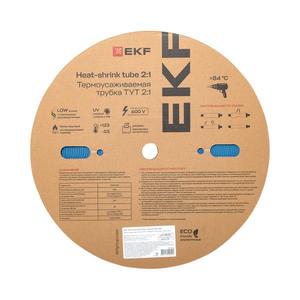 Трубка термоусадочная ТУТ нг 8/4 син. (уп.100м) EKF tut-8-g