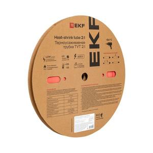 Трубка термоусадочная ТУТ нг 8/4 красн. (уп.100м) EKF tut-8-r