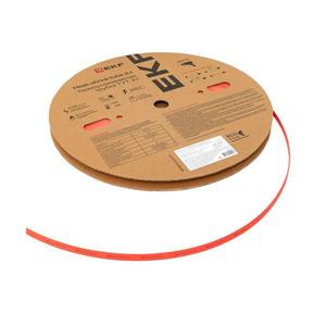 Трубка термоусадочная ТУТ нг 8/4 красн. (уп.100м) EKF tut-8-r