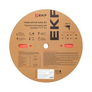 Трубка термоусадочная ТУТ нг 8/4 красн. (уп.100м) EKF tut-8-r