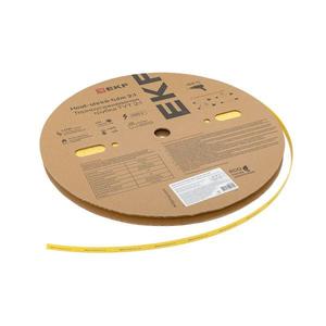 Трубка термоусадочная ТУТ нг 8/4 желт. (уп.100м) EKF tut-8-y