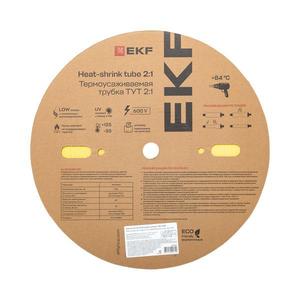 Трубка термоусадочная ТУТ нг 8/4 желт. (уп.100м) EKF tut-8-y
