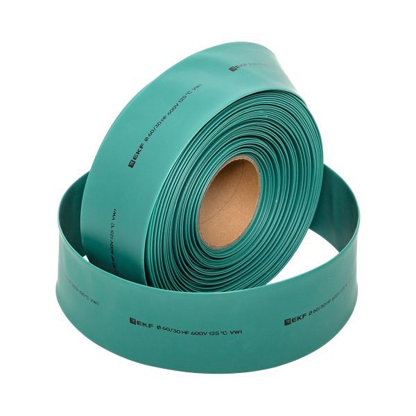 Трубка термоусадочная ТУТ нг 80/40 зел. PROxima (уп.25м) EKF tut-80-j