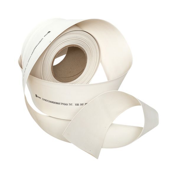 Трубка термоусадочная ТУТ нг 80/40 бел. PROxima (уп.25м) EKF tut-80-w