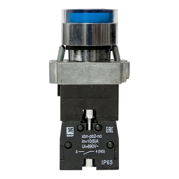 Кнопка BA61 с подсветкой 230В син. NO IP65 PROxima EKF xb2-bw61-230-65
