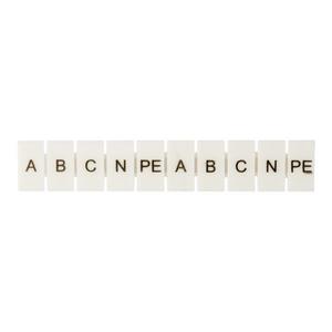 Маркеры для UT/ST/Push-in 2.5 с символами "A. B. C. N. PE" (уп.100шт) EKF zb-st-2.5-A-PE