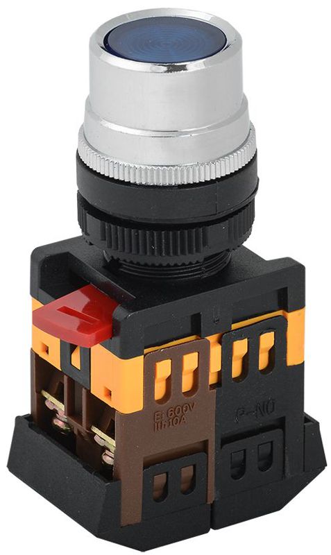 Кнопка ABLF-22 d22мм 1НО+1НЗ 240В неон син. GENERICA BBT10-ABLF-K07
