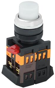 Кнопка ABLFP-22 d22мм 1НО+1НЗ 240В неон бел. GENERICA BBT20-ABLFP-K01