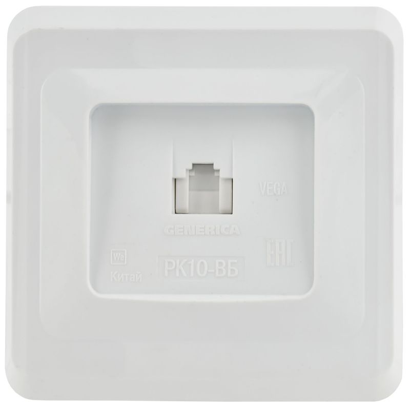 Розетка компьютерная 1-м Вега РК10-ВБ RJ45 кат.5E бел. GENERICA EKV15-K01-DM