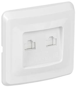 Розетка компьютерная 2-м Вега RJ45 кат.5E РК10-2-ВБ бел. GENERICA EKV25-K01-DM
