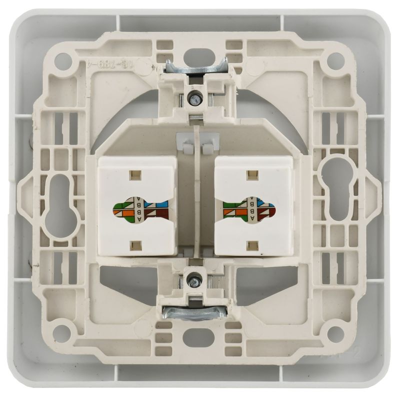 Розетка компьютерная 2-м Вега RJ45 кат.5E РК10-2-ВБ бел. GENERICA EKV25-K01-DM