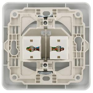Розетка компьютерная 2-м Вега RJ45 кат.5E РК10-2-ВБ бел. GENERICA EKV25-K01-DM