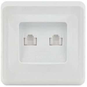 Розетка компьютерная 2-м Вега RJ45 кат.5E РК10-2-ВБ бел. GENERICA EKV25-K01-DM