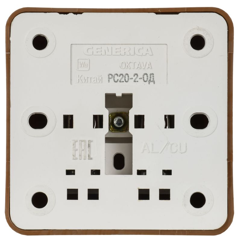 Розетка 1-м ОП Октава 10А IP20 без заземл. дуб GENERICA ERO10-K04-10-DC