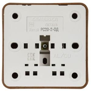 Розетка 1-м ОП Октава 10А IP20 без заземл. дуб GENERICA ERO10-K04-10-DC