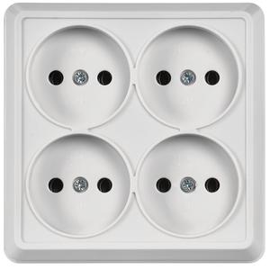 Розетка 4-м ОП Октава 10А IP20 без заземл. бел. GENERICA ERO40-K01-10-DC