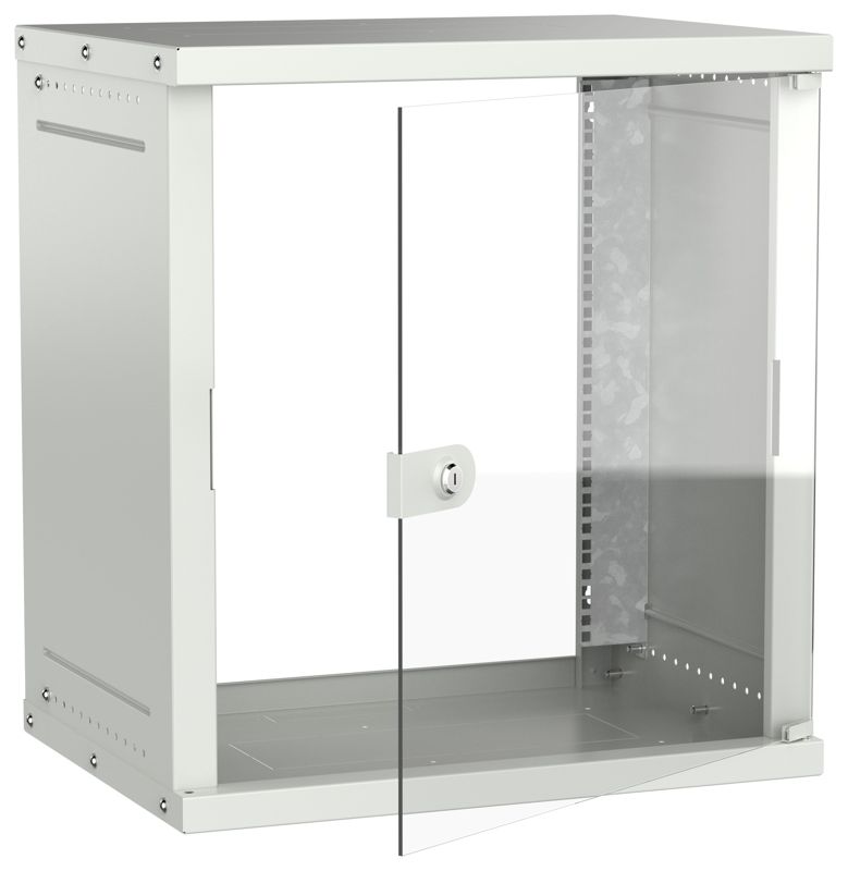 Шкаф настенный 12U 600х450мм дверь стеклян. сер. GENERICA LWE3-12U64-GF-G