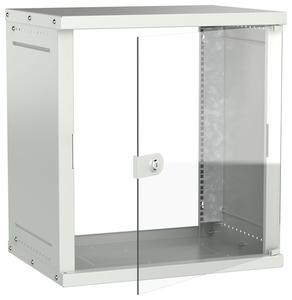 Шкаф настенный 12U 600х450мм дверь стеклян. сер. GENERICA LWE3-12U64-GF-G
