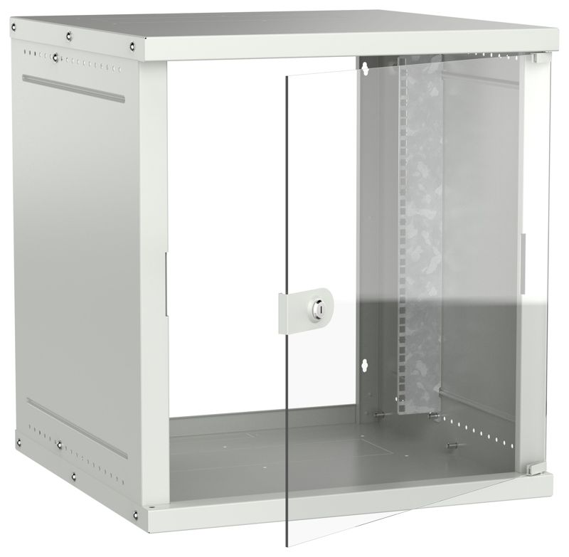 Шкаф настенный 12U 600х600мм дверь стеклян. сер. GENERICA LWE3-12U66-GF-G