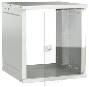 Шкаф настенный 12U 600х600мм дверь стеклян. сер. GENERICA LWE3-12U66-GF-G