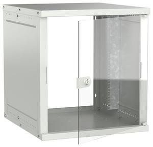 Шкаф настенный 12U 600х650мм дверь стеклян. сер. GENERICA LWE3-12U67-GF-G
