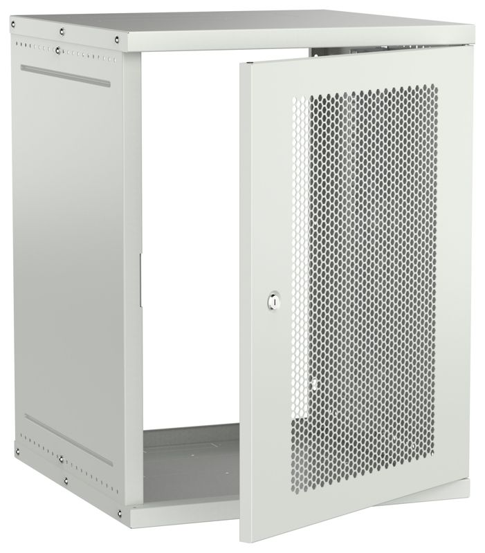 Шкаф настенный 15U 600х600мм дверь перфорир. сер. GENERICA LWE3-15U66-PF-G