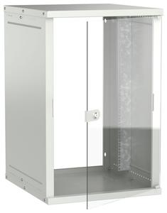 Шкаф настенный 18U 600х650мм дверь стеклян. сер. GENERICA LWE3-18U67-GF-G