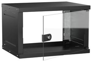 Шкаф настенный 6U 600х450мм дверь стеклян. черн. GENERICA LWE5-06U64-GF-G